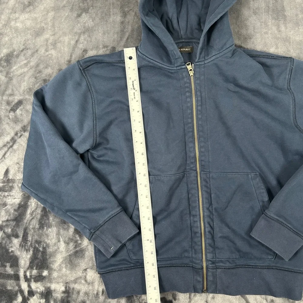 Banana Republic Full Zip Hoodie Mens XS Blue Cotton Blend Fleece Sweatshirt